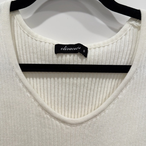 Cream Ribbed Knit Top - Picture 2 of 3